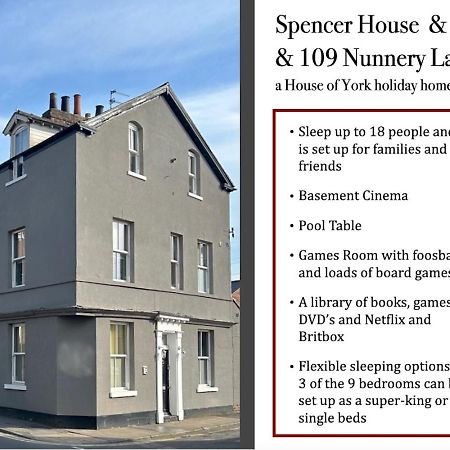Spencer House & 107 & 109 Nunnery Lane Villa York Eksteriør bilde