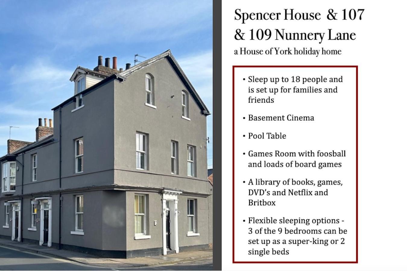 Spencer House & 107 & 109 Nunnery Lane Villa York Eksteriør bilde